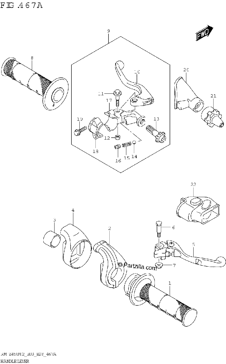 Diagrama de HANDLE LEVER