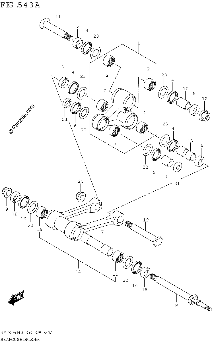 Diagrama de REAR CUSHION LEVER