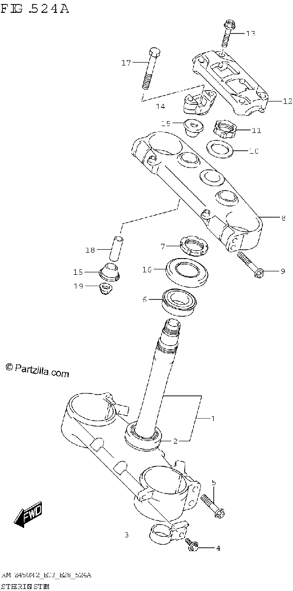 Diagrama de STEERING STEM