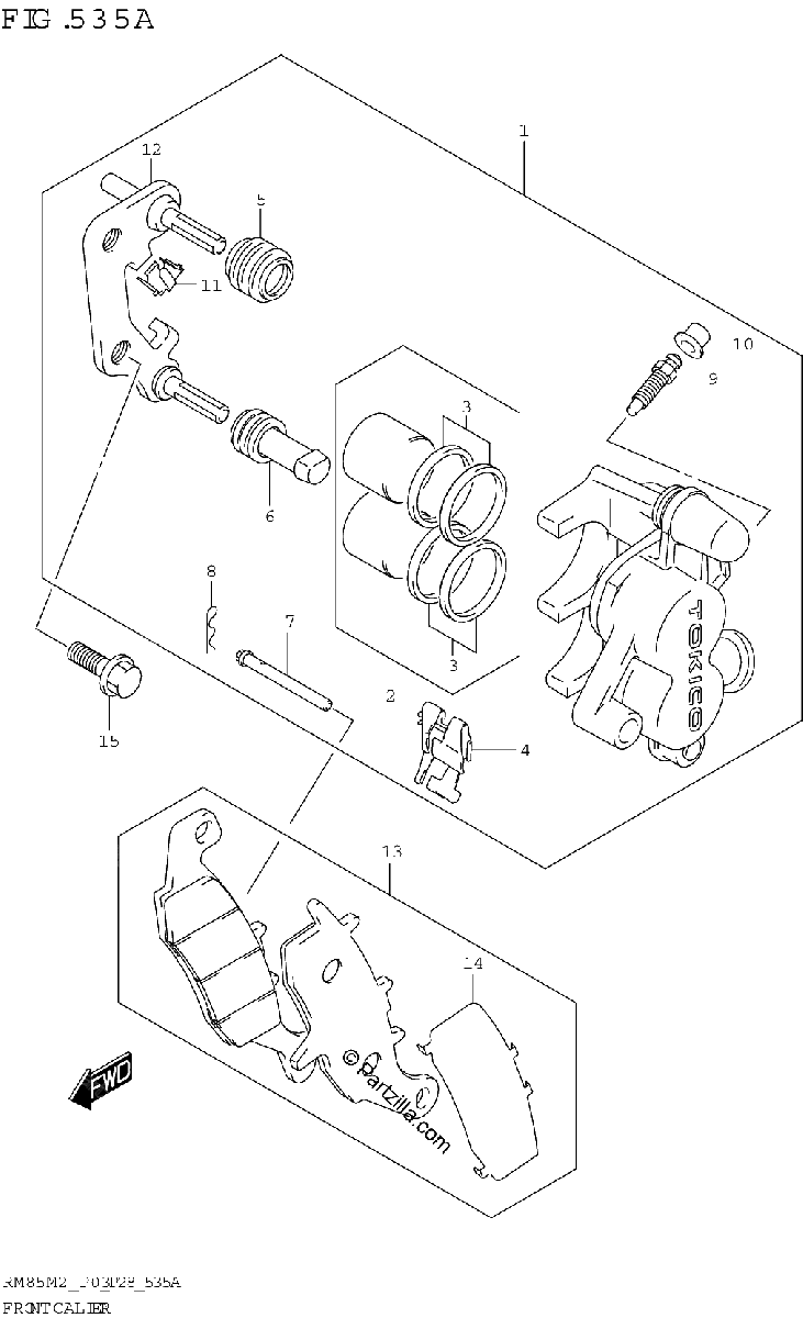 Diagrama de FRONT CALIPER