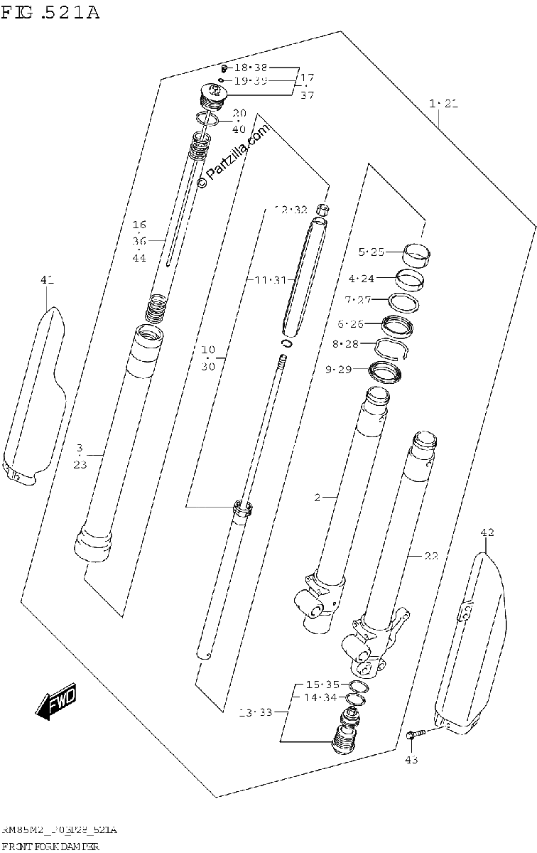 Diagrama de FRONT FORK DAMPER