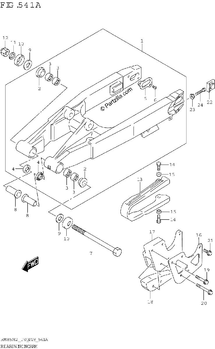 Diagrama de REAR SWINGINGARM