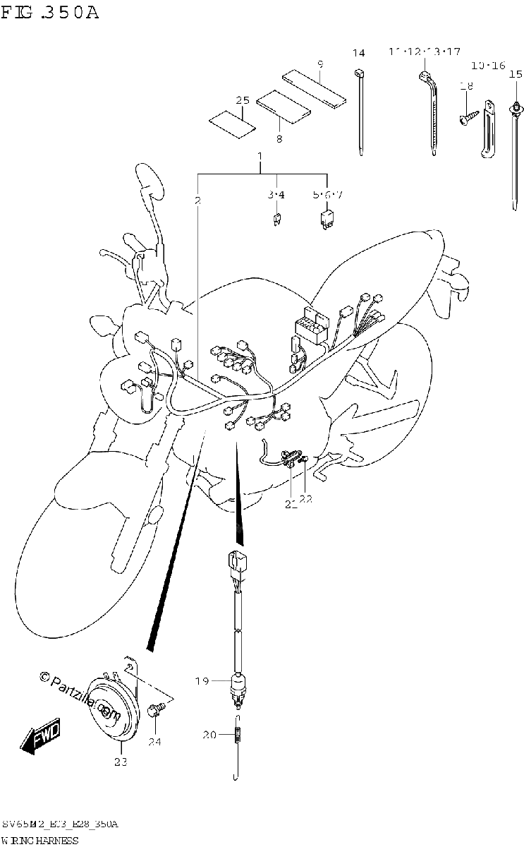 Diagrama de WIRING HARNESS SV650 E03