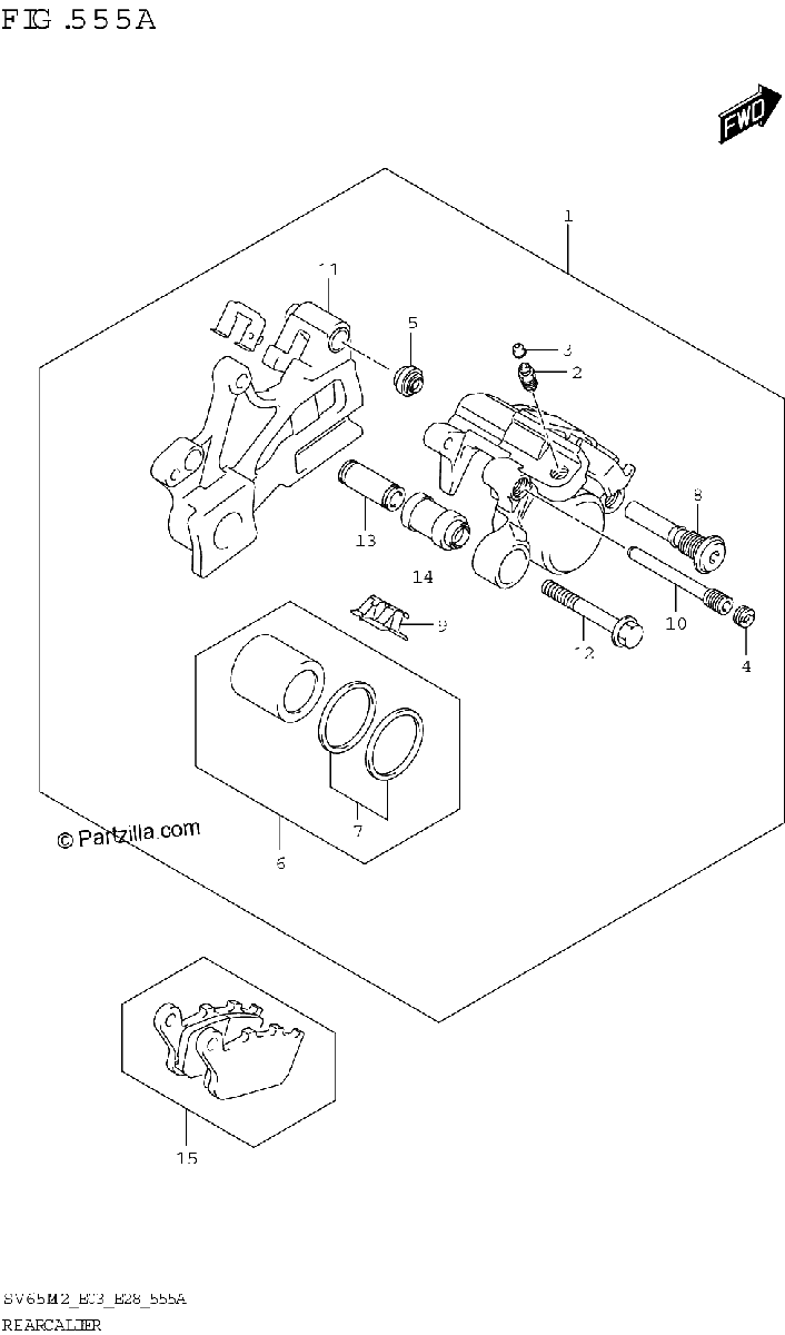 Diagrama de 555A REAR CALIPER