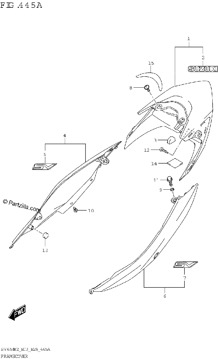 Diagrama de FRAME COVER SV650 SV650A