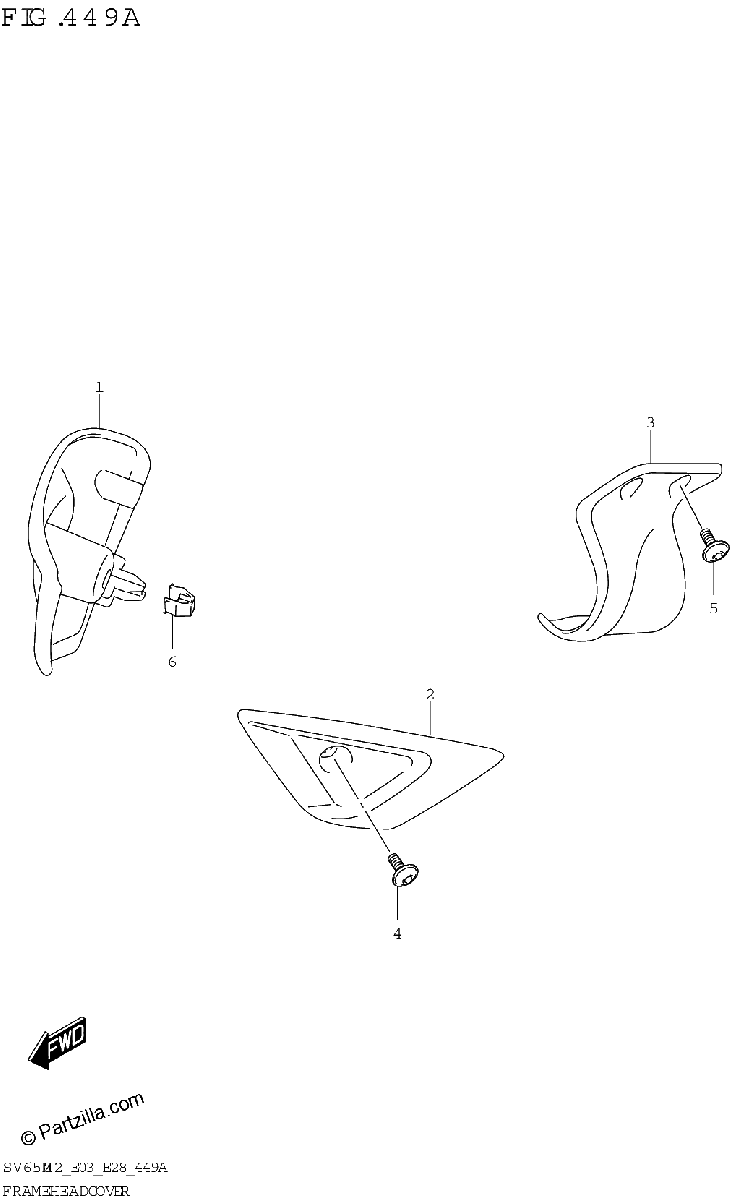 Diagrama de FRAME HEAD COVER SV650 SV650A