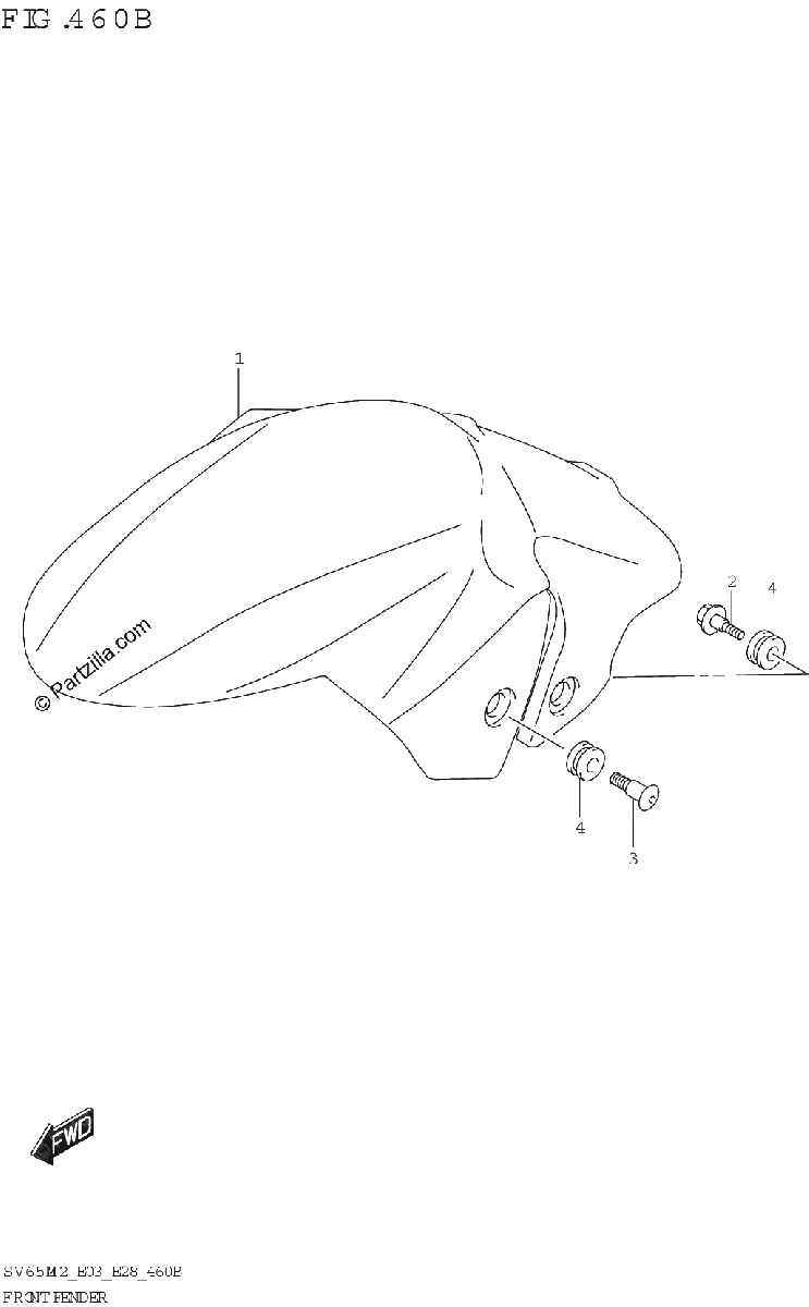 Diagrama de FRONT FENDER SV650