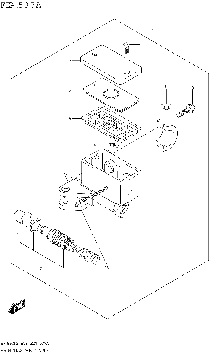 Diagrama de FRONT MASTER CYLINDER SV650 SV650A