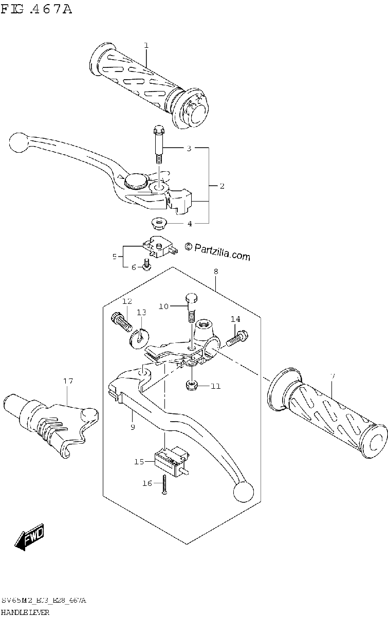 Diagrama de HANDLE LEVER