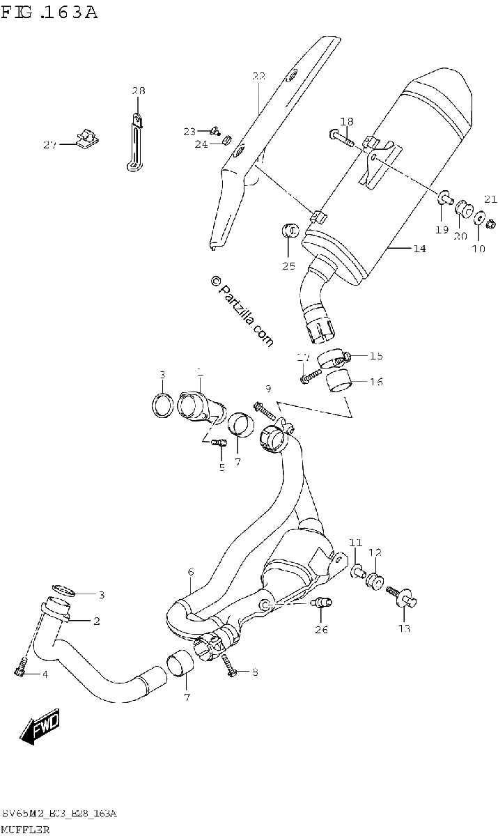 Diagrama de MUFFLER SV650 SV650A