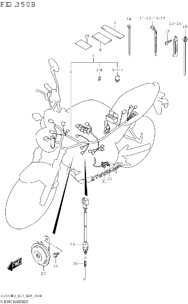 Diagrama de WIRING HARNESS SV650 E33