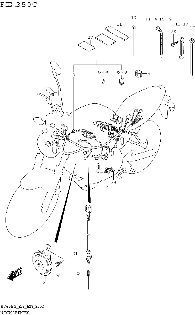 Diagrama de WIRING HARNESS SV650A E33