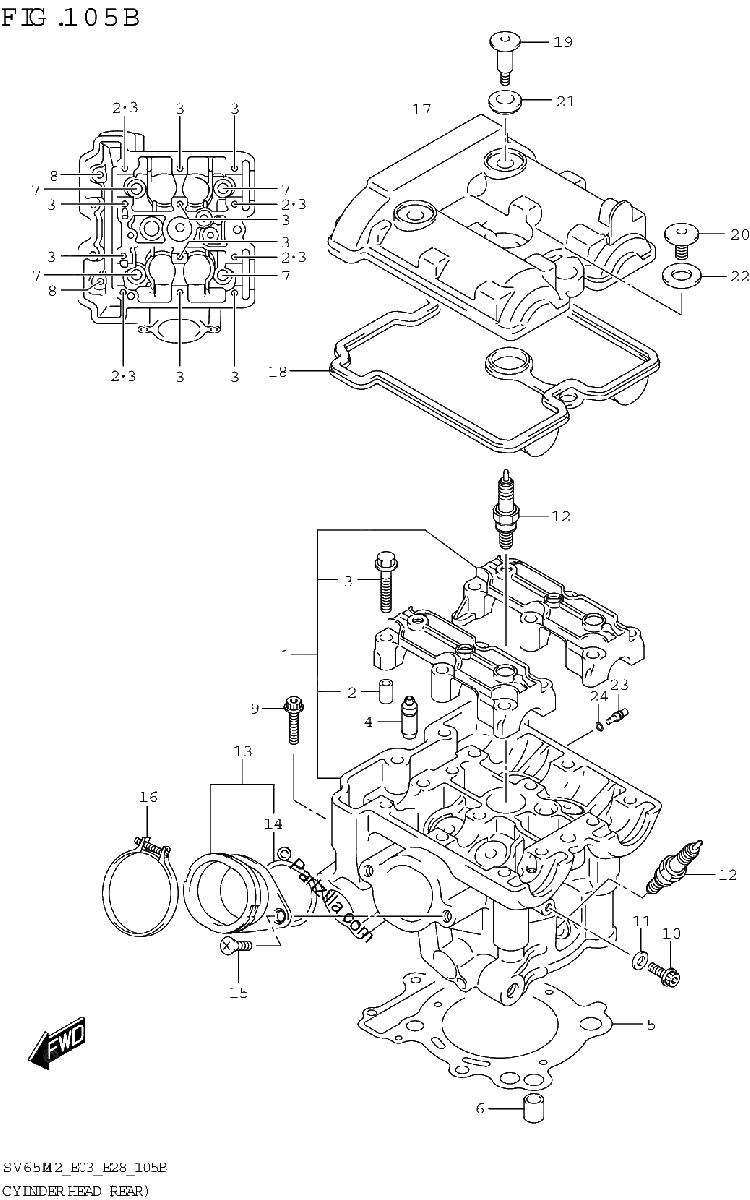 Diagrama de CYLINDER HEAD REAR