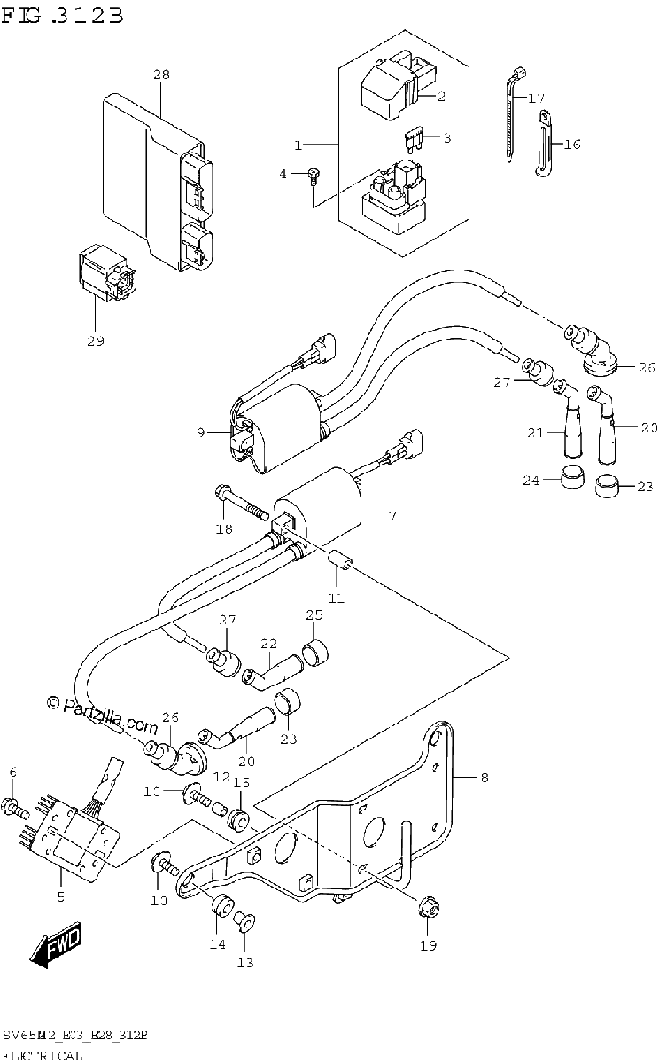 Diagrama de ELECTRICAL SV650XA E33