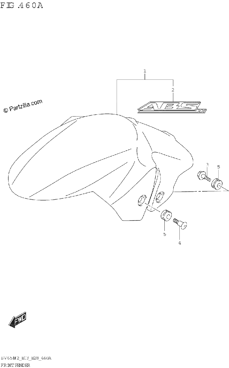 Diagrama de FRONT FENDER SV650A SV650XA