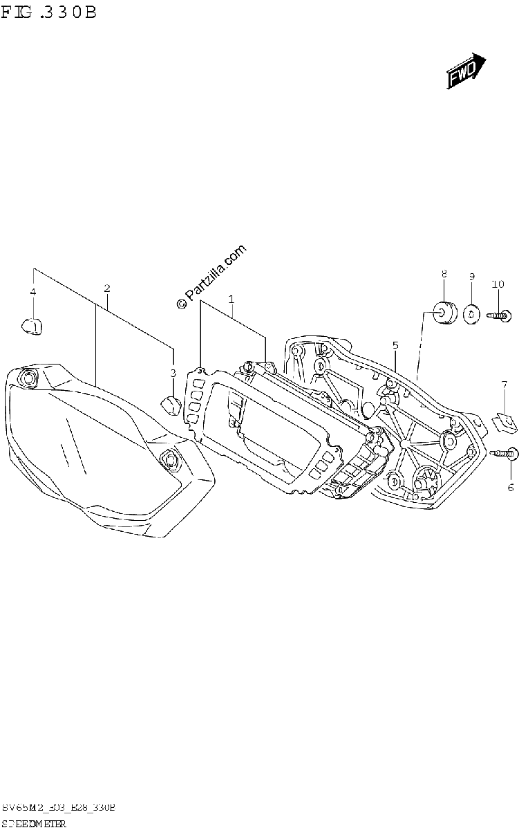 Diagrama de SPEEDOMETER SV650A SV650XA E33