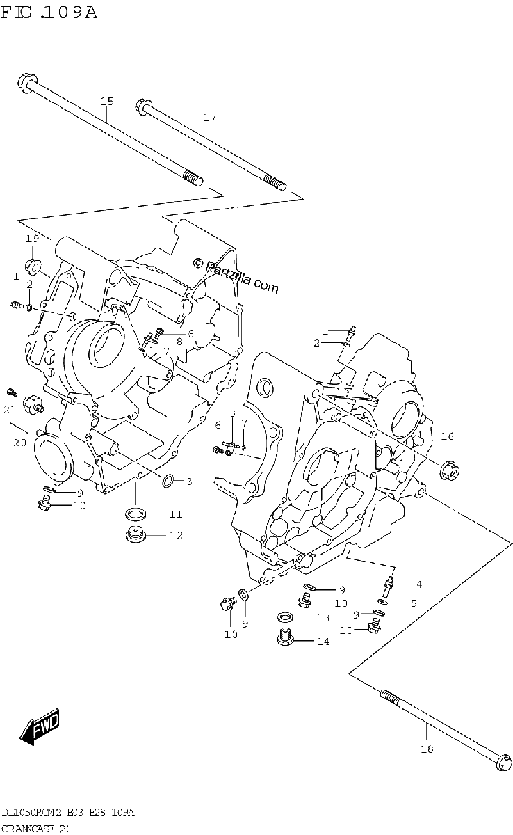 Diagrama de CRANKCASE 2 DL1050RQ