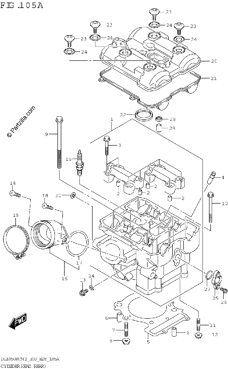 Diagrama de CYLINDER HEAD REAR