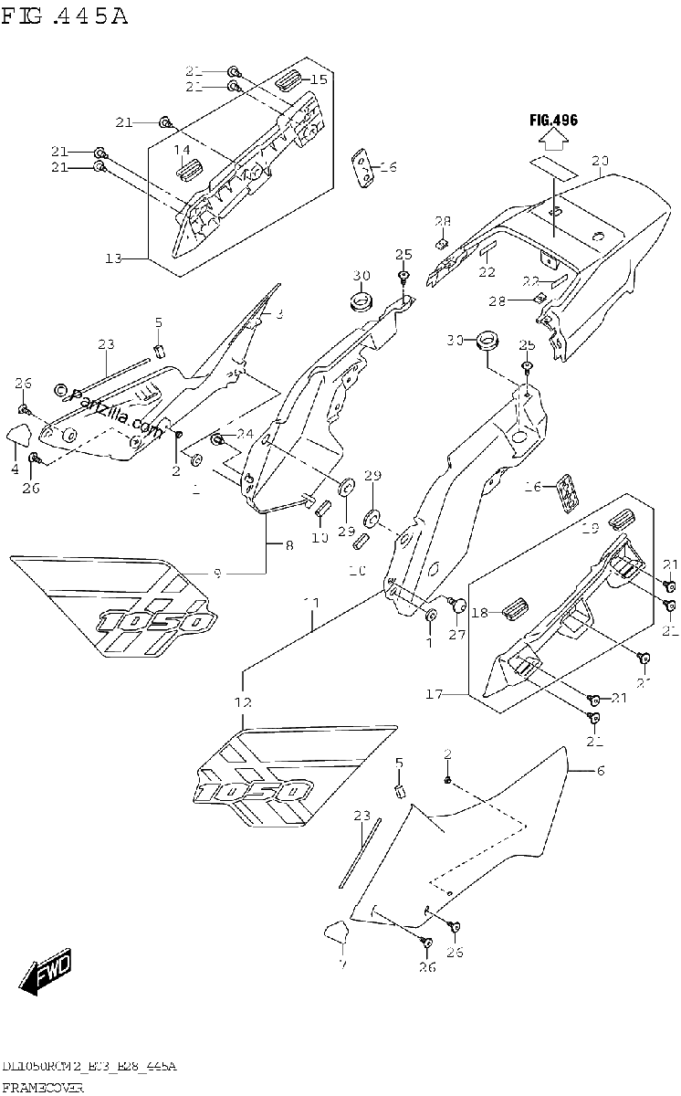 Diagrama de FRAME COVER DL1050RC