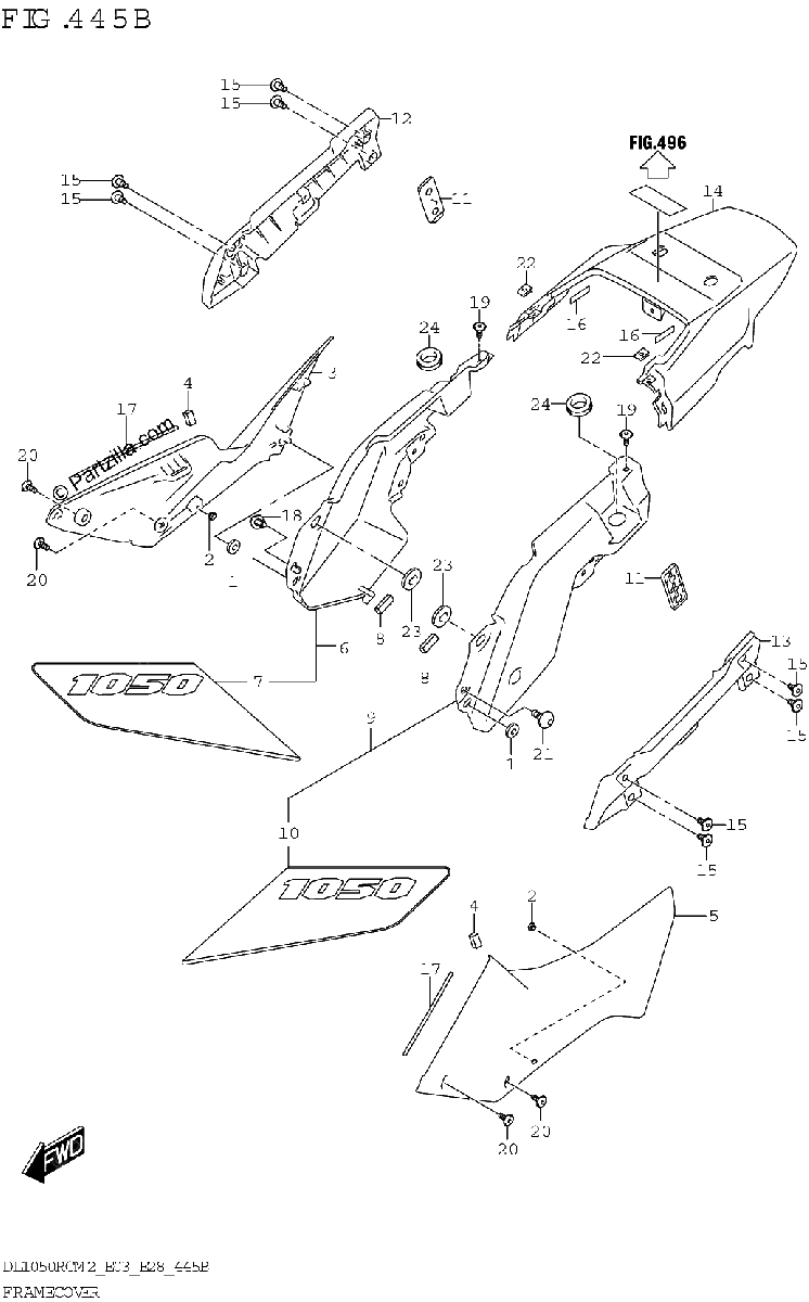 Diagrama de FRAME COVER DL1050RQ