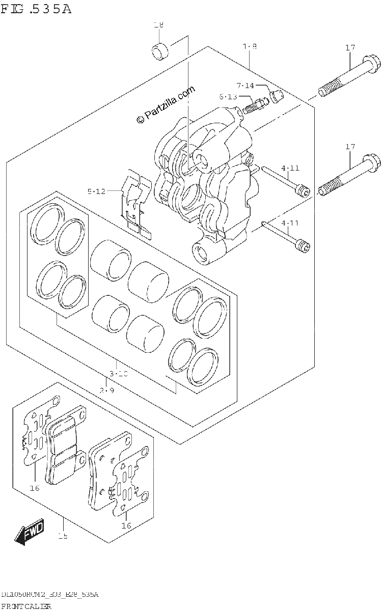 Diagrama de FRONT CALIPER