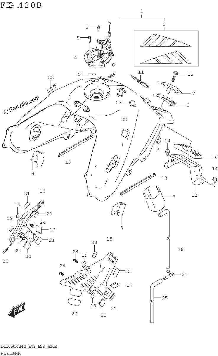 Diagrama de FUEL TANK DL1050RC