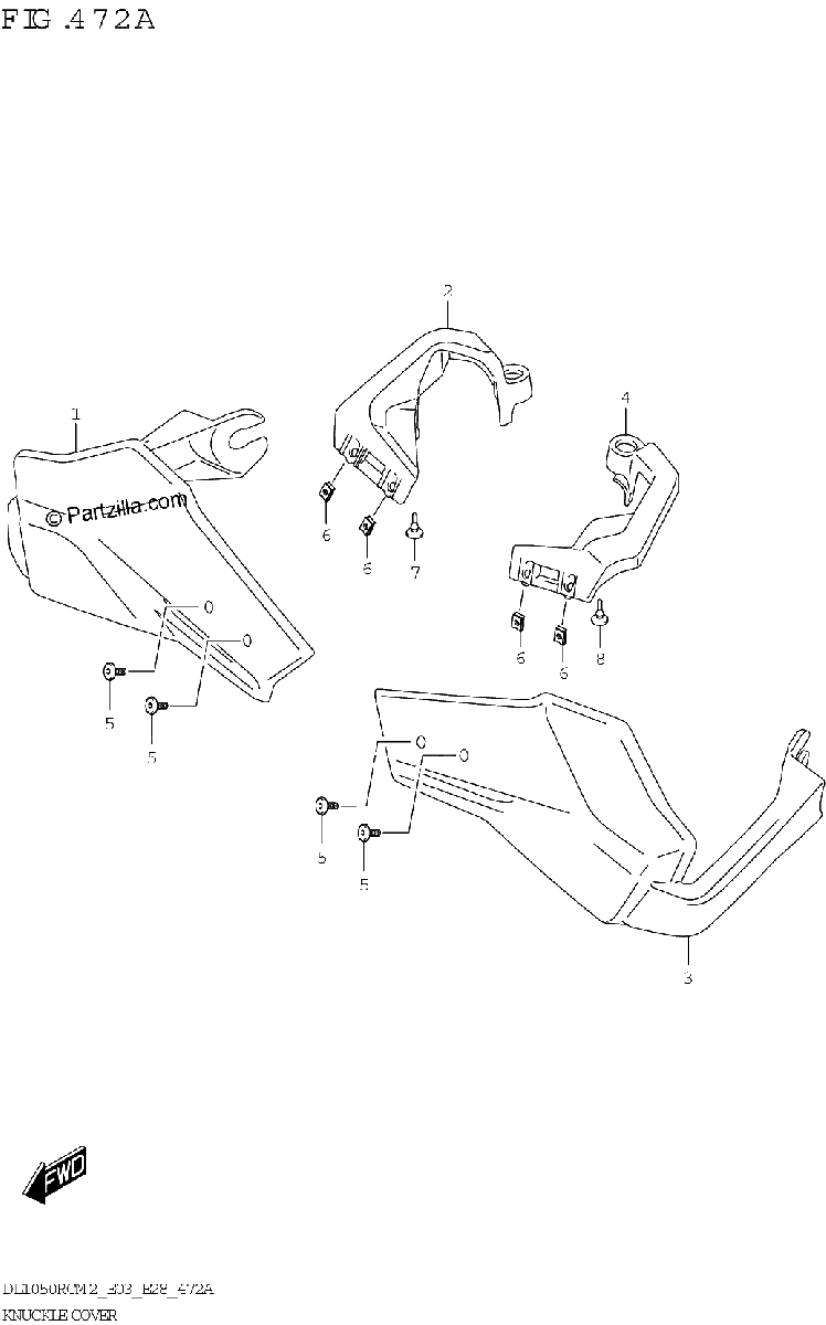 Diagrama de KNUCKLE COVER DL1050RC