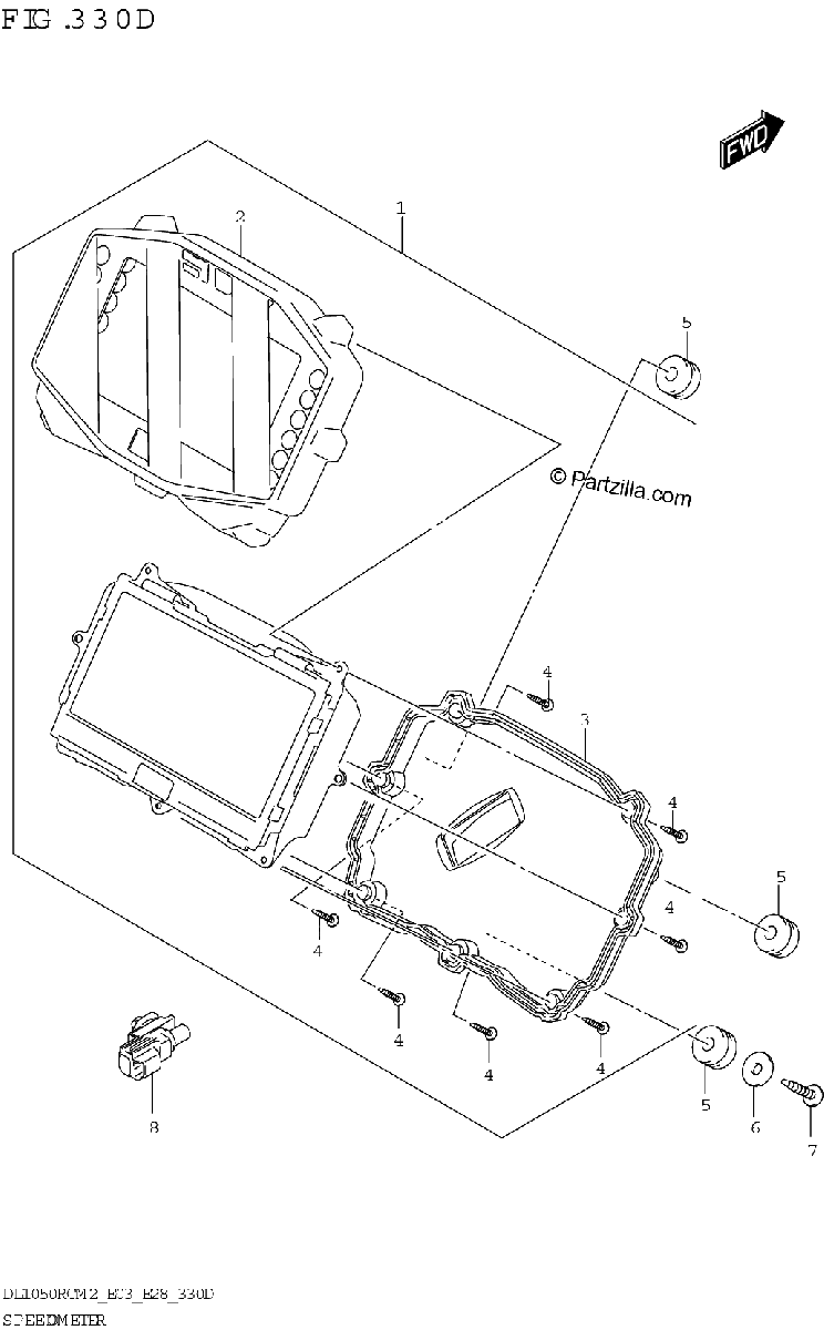 Diagrama de SPEEDOMETER DL1050RC E03 E33