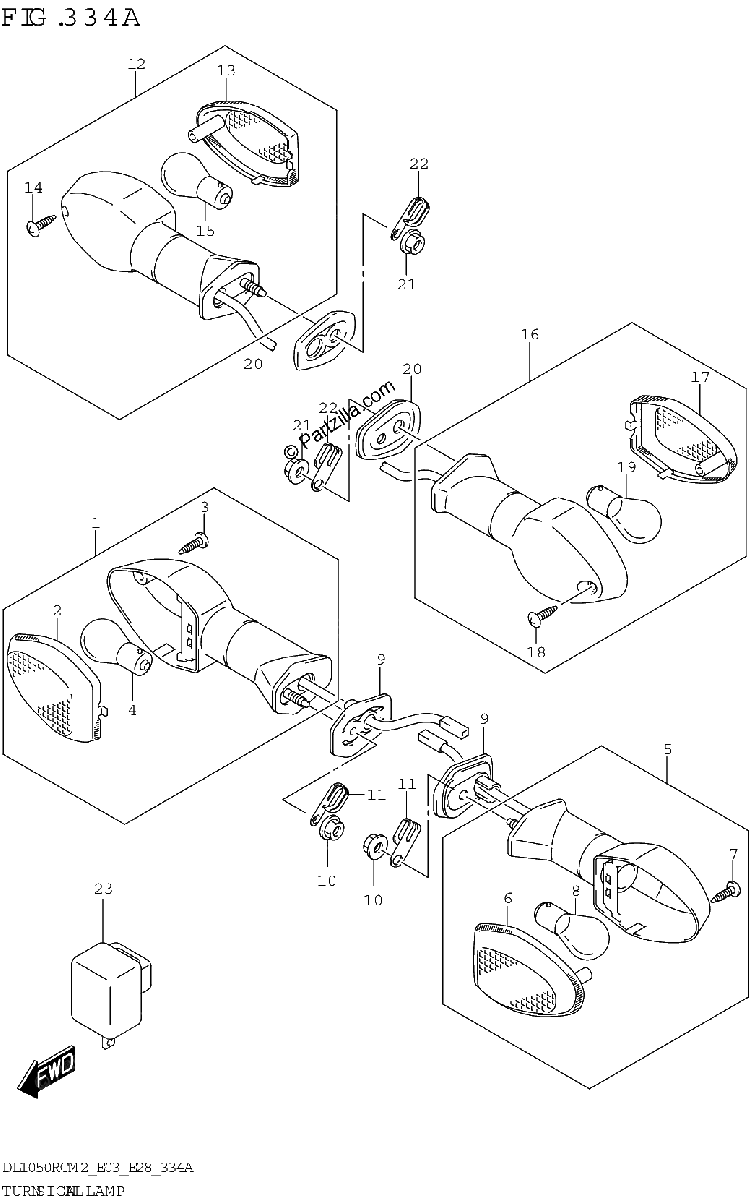 Diagrama de TURNSIGNAL LAMP DL1050RQ