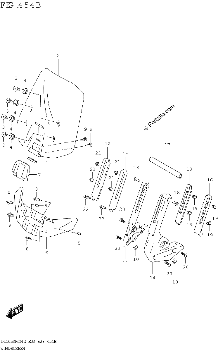 Diagrama de WINDSCREEN DL1050RQ