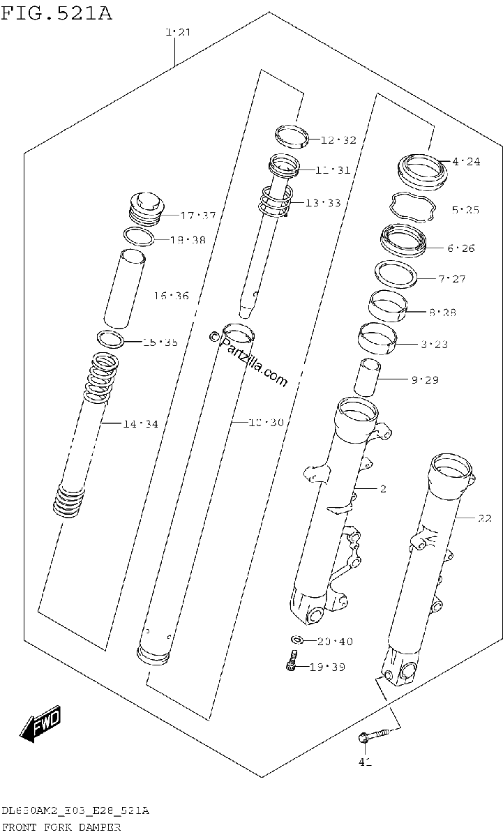 Diagrama de FRONT FORK DAMPER