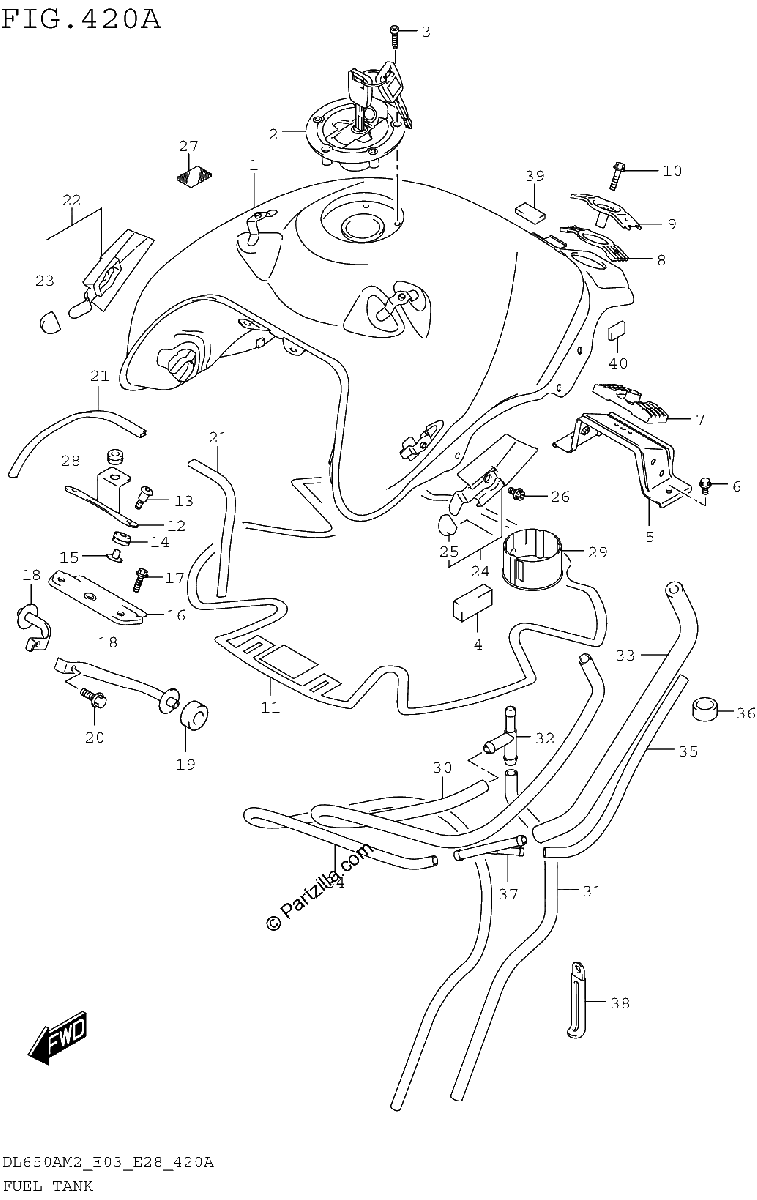 Diagrama de FUEL TANK DL650AM2 E03
