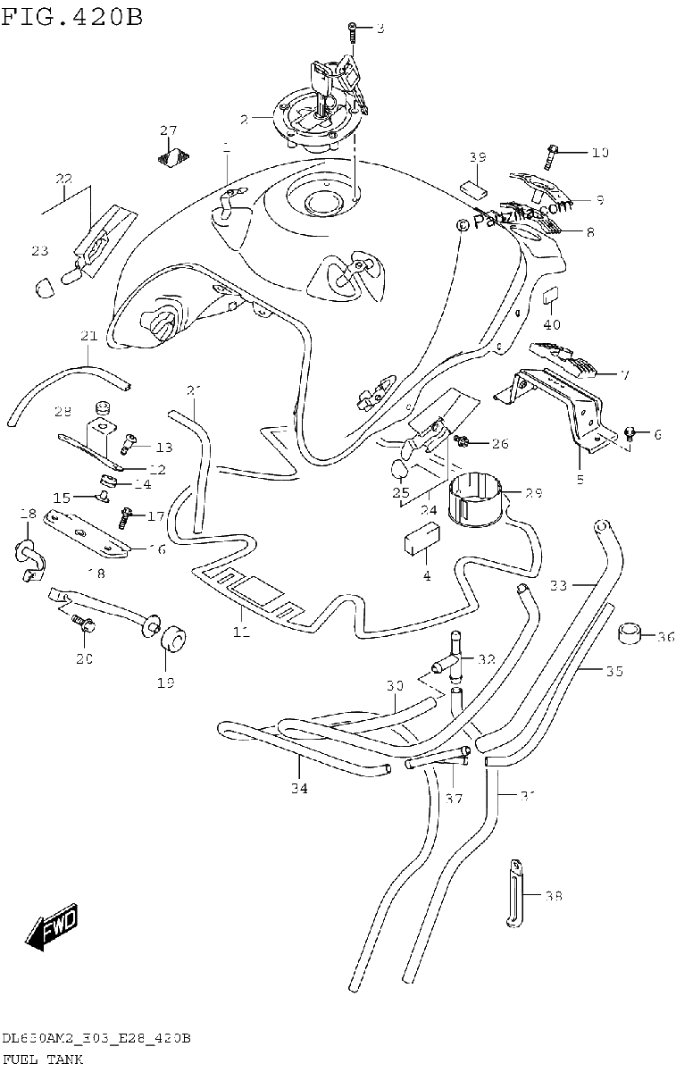 Diagrama de FUEL TANK DL650AM2 E28
