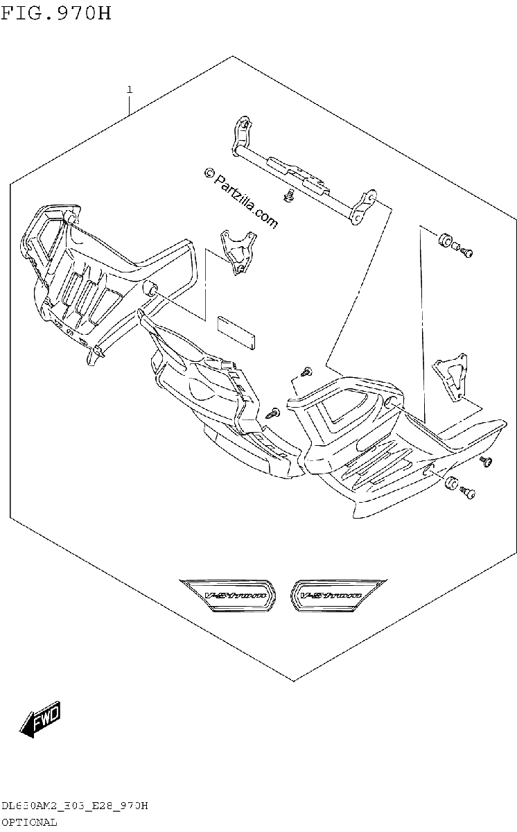 Diagrama de OPTIONAL DL650AM2 E33 UNDER COWLING SET