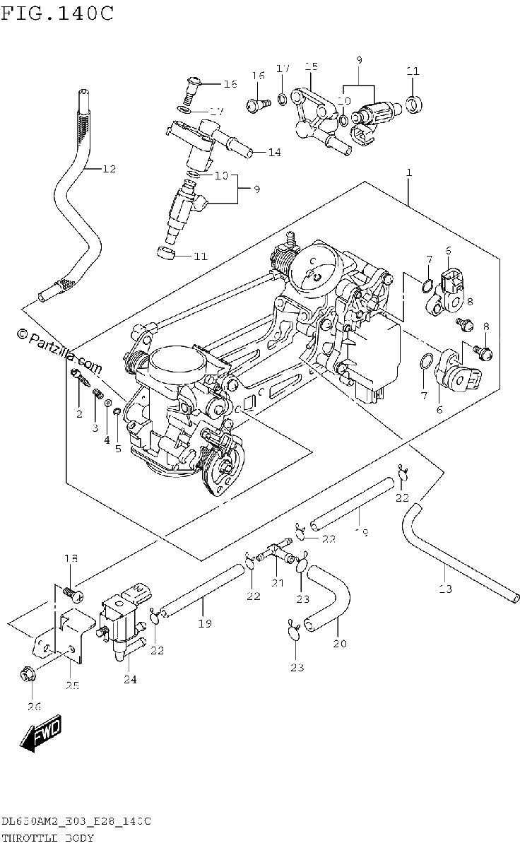 Diagrama de THROTTLE BODY DL650AM2 E33