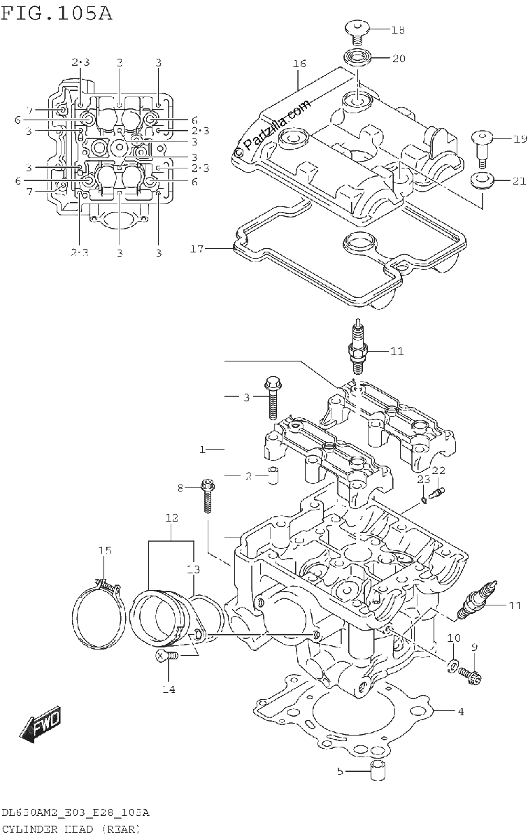 Diagrama de CYLINDER HEAD REAR
