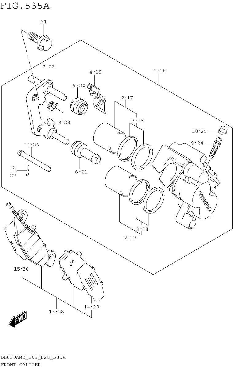Diagrama de FRONT CALIPER