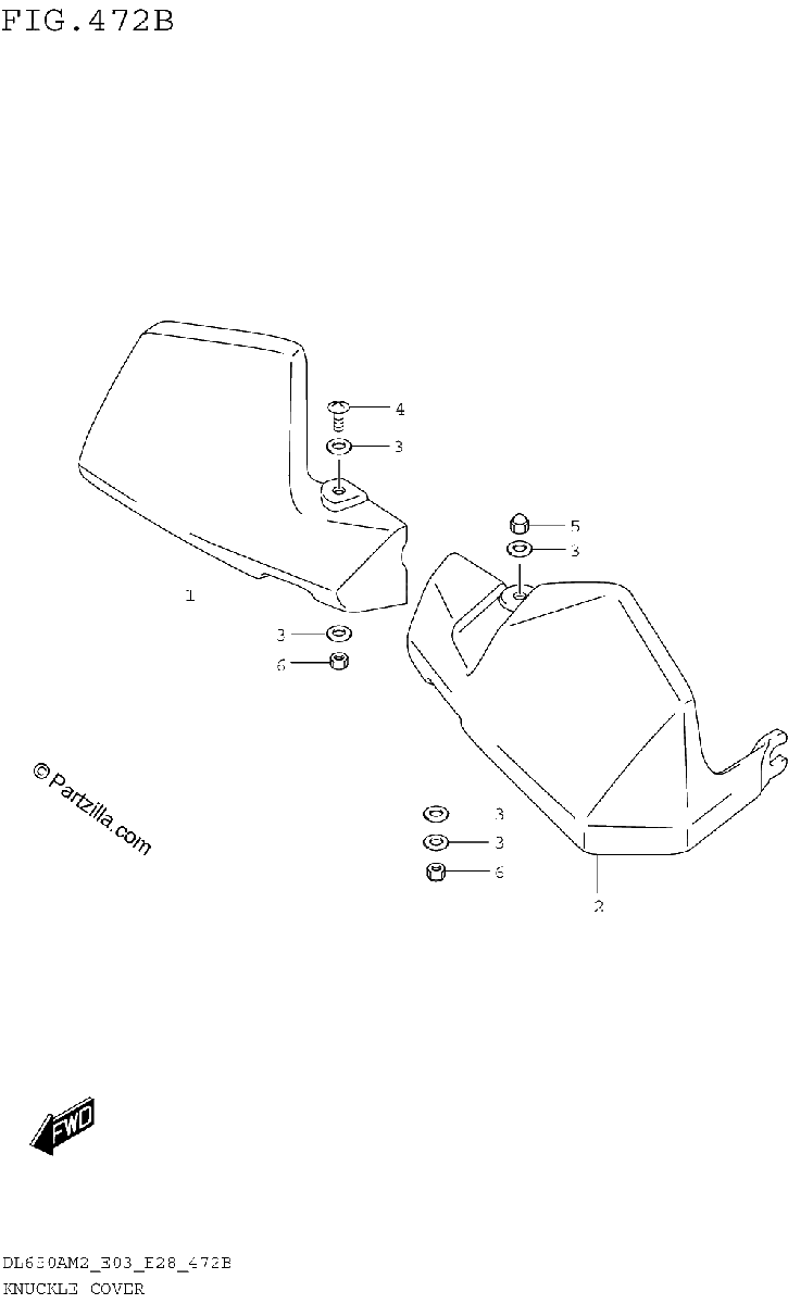 Diagrama de KNUCKLE COVER DL650XAM2 E28