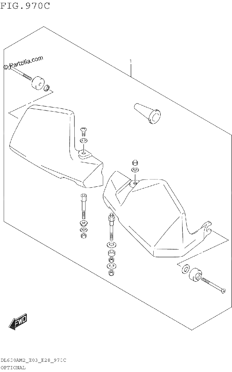 Diagrama de OPTIONAL DL650AM2 E03 KNUCKLE COVER SET