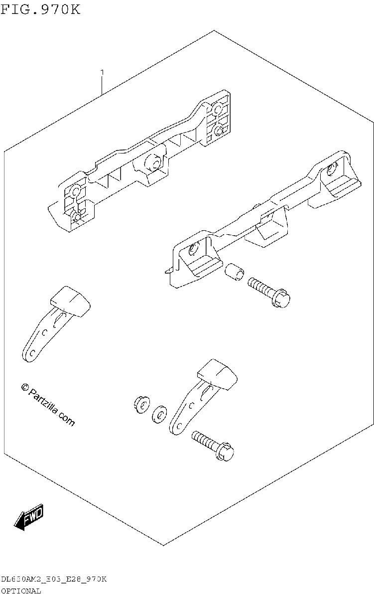 Diagrama de OPTIONAL SIDE CASE BRACKET SET