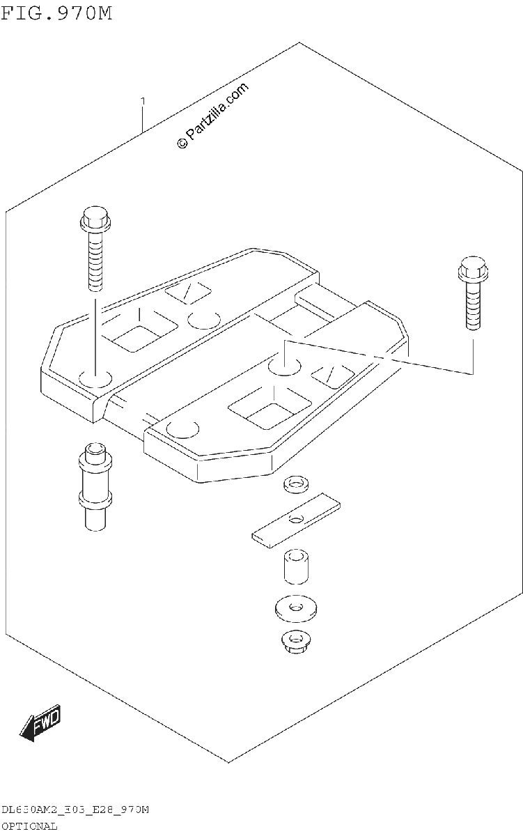 Diagrama de OPTIONAL TOP CASE BRACKET SET