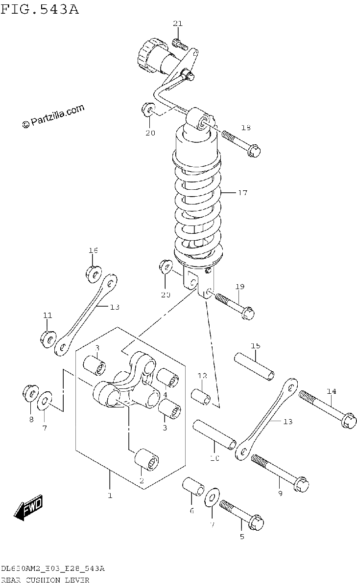 Diagrama de REAR CUSHION LEVER