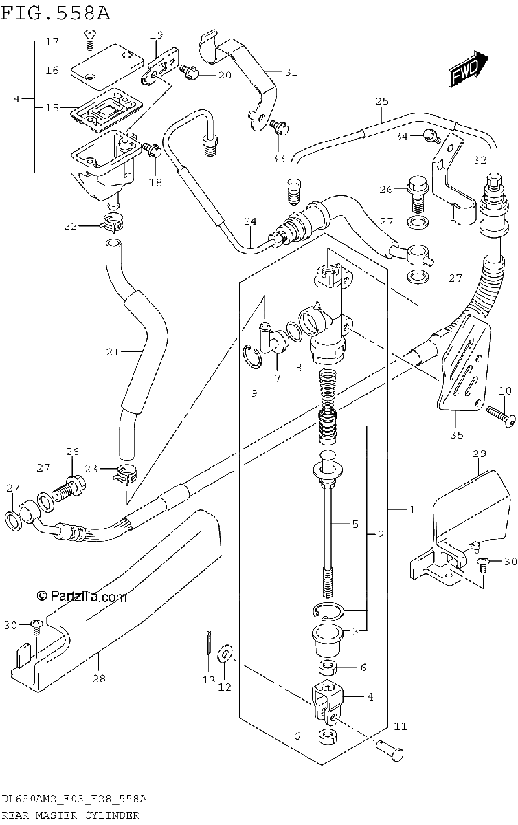 Diagrama de REAR MASTER CYLINDER