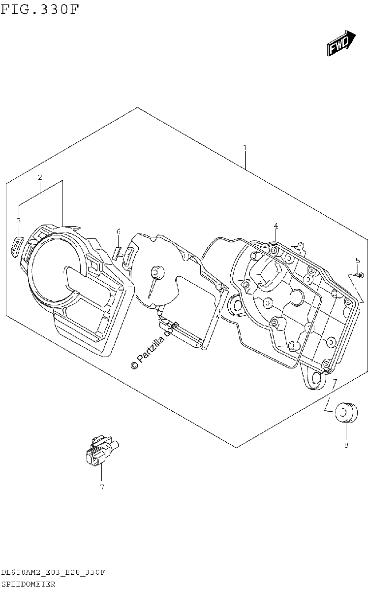 Diagrama de SPEEDOMETER DL650XAM2 E33