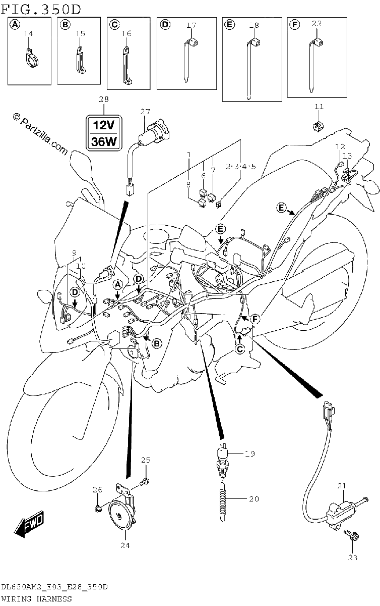 Diagrama de WIRING HARNESS DL650XAM2 E03