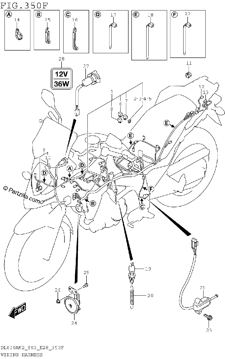 Diagrama de WIRING HARNESS DL650XAM2 E33