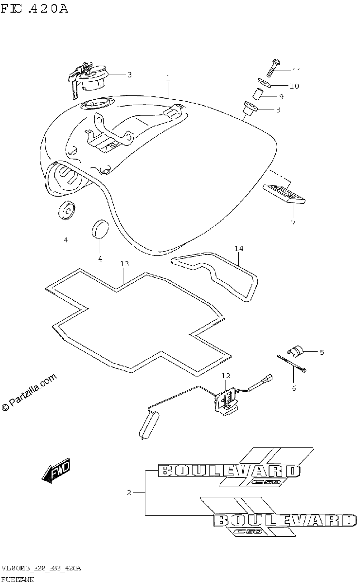 Diagrama de FUEL TANK VL800