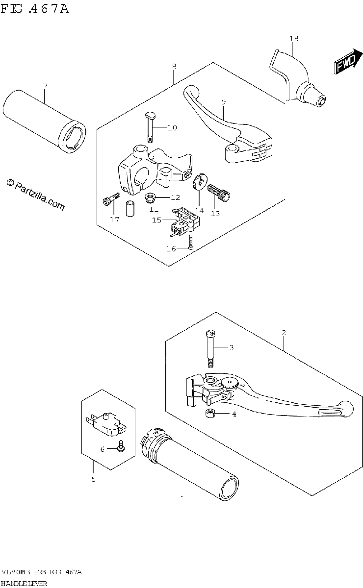 Diagrama de HANDLE LEVER