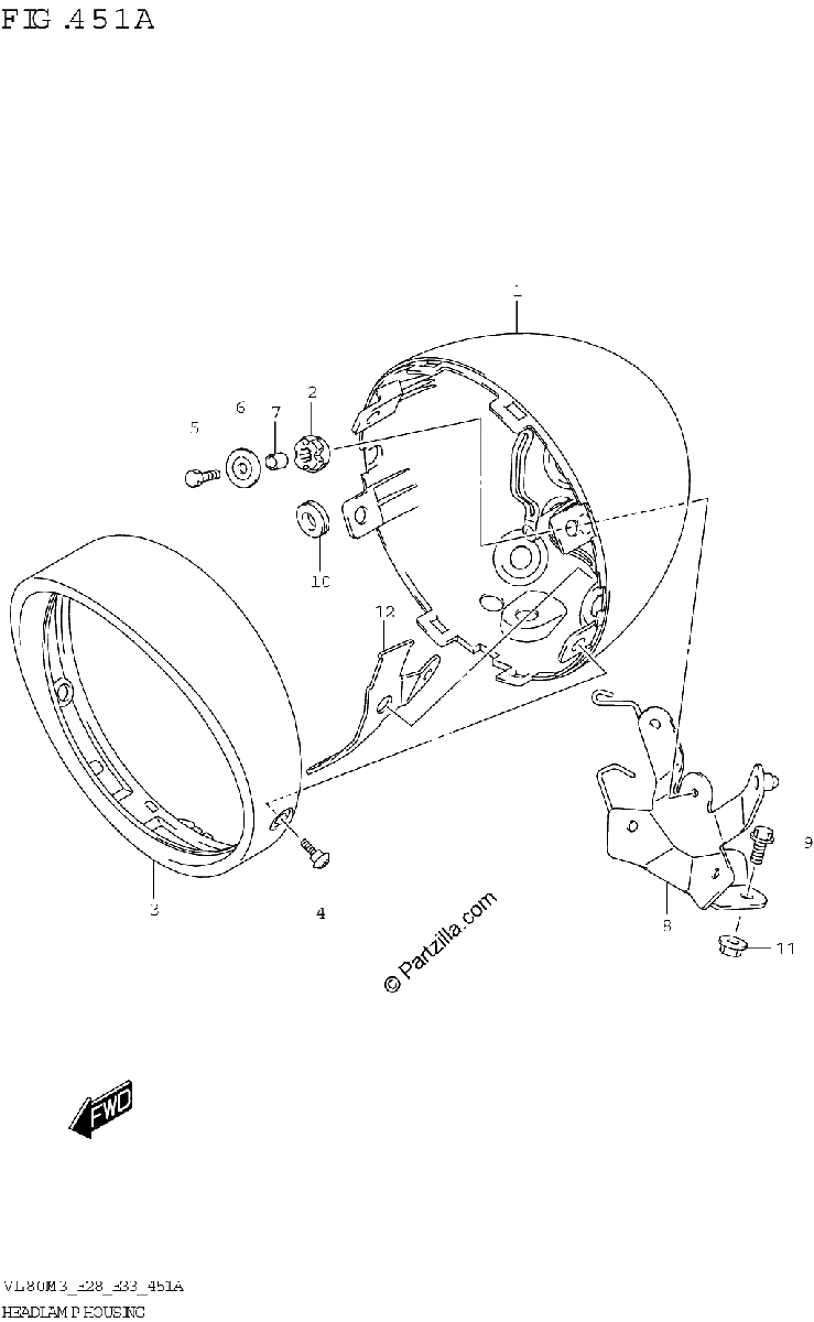 Diagrama de HEADLAMP HOUSING