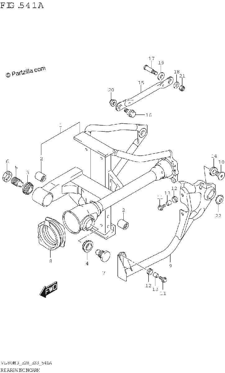 Diagrama de REAR SWINGINGARM